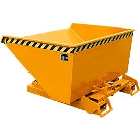 Automatischer Kippbehälter Bauer Typ 4A 900, 3 Entriegelungspunkte, Abrollsystem, Inhalt 0,9 m³, bis 1000 kg, gelborange RAL 2000