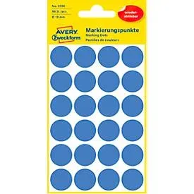 AVERY Zweckform, AVERY ZWECKFORM Markierungspunkte 18mm 3596 Blau, abl&ouml;sbar 4 Blatt