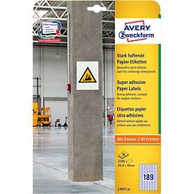 AVERY Zweckform, AVERY ZWECKFORM Etiketten Univ. 25.4x10mm L7871-20 weiss, stark haftend 20 Blatt