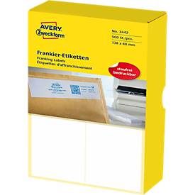 AVERY Zweckform, AVERY Zweckform Frankieretiketten 3442 Weiss 138 x 48 mm 250 Blatt à 2 Etiketten