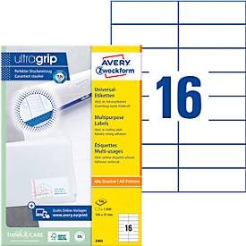 AVERY Zweckform, AVERY ZWECKFORM Universal-Etiketten 105x37mm 3484 weiss 1600 Stk./100 Blatt