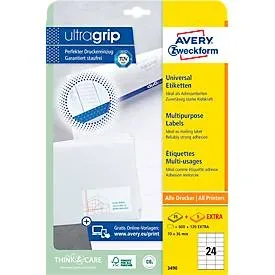AVERY Zweckform, AVERY ZWECKFORM Universal-Etiketten 70x36mm 3490 weiss 720 Stk./25 + 5 Blatt