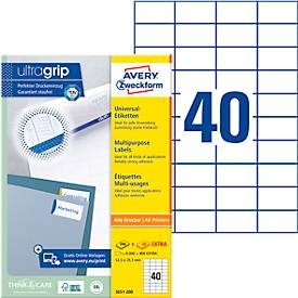 AVERY Zweckform, AVERY ZWECKFORM Etiketten 52,5&times;29,7mm 3651-200 weiss 8800 Stk./200+20 Blatt