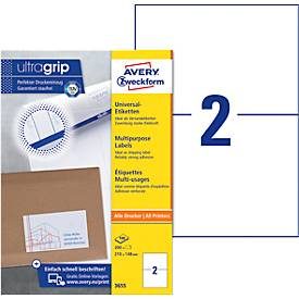 AVERY Zweckform, AVERY ZWECKFORM Etiketten 210x148mm 3655 weiss 200 Stk./100 Blatt