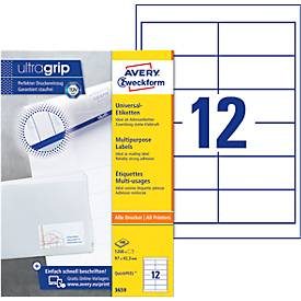 AVERY Zweckform, AVERY ZWECKFORM Universal-Etiketten 97x42.3mm 3659 weiss 1200 Stk./100 Blatt