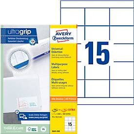 AVERY Zweckform, Avery Zweckform - Avery Zweckform Universal-Etiketten, Permanent mit Ultragrip, 70 x 50.8 mm, Inkjet, Laser s/w, One Size, Weiss
