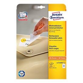 AVERY Zweckform, AVERY ZWECKFORM Etikett.Stick&Lift 45.7x21.2mm L4736REV-25 weiss 1440 Stk./25 + 5 Blatt