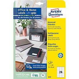 AVERY Zweckform, AVERY ZWECKFORM Etiketten 70x36mm 6122Z weiss 240 Stk./10 Blatt