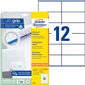AVERY Zweckform, AVERY ZWECKFORM Universaletiketten 105x48mm 6175 weiss 360 Stk./25 + 5 Blatt