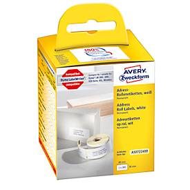 AVERY Zweckform, AVERY ZWECKFORM Adress-Etiketten 89x36mm AS0722400 weiss, Rolle 2x260 St&uuml;ck