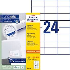 AVERY Zweckform, AVERY ZWECKFORM Universaletiketten 70x37mm 3474-200 weiss 5280 Stk./200+20 Blatt