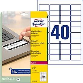 AVERY Zweckform, AVERY Zweckform L6145-20 Etiketten A4 Weiss 45,7 x 25,4 mm 20 Blatt à 40 Etiketten