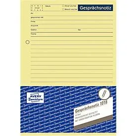 AVERY Zweckform, AVERY Zweckform Gesprächsnotizblock 1018 DIN A5 Perforiert N/A 50 Blatt