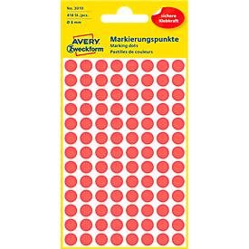 AVERY Zweckform, AVERY ZWECKFORM Markierungspunkte rot 3010 8mm 416 St&uuml;ck