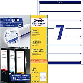 AVERY Zweckform, AVERY ZWECKFORM Ordner-Etiketten 192x38mm L4760-100 weiss 700 St&uuml;ck/100 Blatt