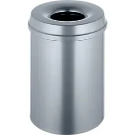 Abfallsammler 15 L selbstlöschend, Korpus silber/Deckel silber