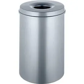 Abfallsammler 30 L, selbstlöschend, Korpus silber/Deckel silber