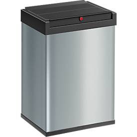 Hailo, Hailo Schwingdeckel-Abfallbox Big-Box Swing Volumen 35 l, BxHxT 340 x 500 x 260 mm Behälter silber