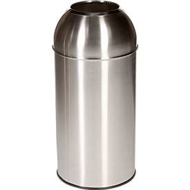 Abfallsammler Orgavente Edelstahl, Volumen 40 l, rund, ø 380 x H 740 mm, für den Innenbereich, Edelstahl