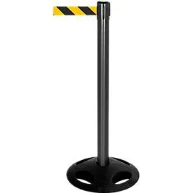 Absperrpfosten RS-Guidesystems GLA 25,  schwarz, Gurt gelb/schwarz, 2 Stück
