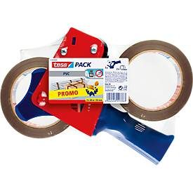 tesa, tesa Packbandabroller tesapack PVC Blau, Rot 199 mm (B) x 66 m (L) Kunststoff, Metall 4120
