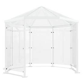 wsm®, Achteck-Raucherpavillon Modell Paris (o. Seitenwände), anthrazitgrau RAL 7016