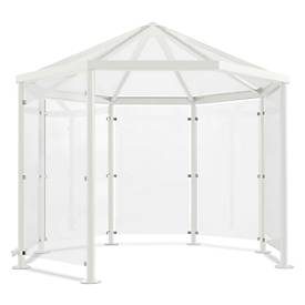 wsm®, Achteck-Raucherpavillon Modell Paris (o. Seitenwände), anthrazitgrau RAL 7016
