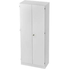 Hammerbacher, Hammerbacher Flügeltürenschrank Matrix 4 Einlegeböden Lichtgrau 800 x 420 x 2.004 mm