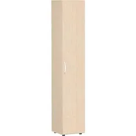 undefined, Aktenschrank, 6 Ordnerhöhen, 5 Böden, Tür rechts oder links, B 400 x T 400 x H 2160 mm, Ahorn