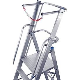 Alu-Stufen-Stehleiter, mit grosser Standplattform, mit Sicherheitsbügel und Kette, 6 Stufen