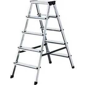 Alu-Stufendoppelleiter, 2 x 5 Stufen