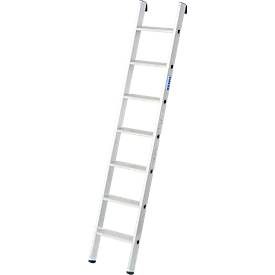 Anlegeleiter Krause, TRBS 2121-2, Arbeitshöhe 2900 mm, 7 rutschfeste Profilstufen mit T 80 mm, Fussstopfen, Aluminium