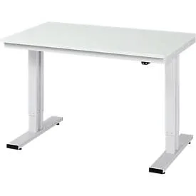 Arbeitstisch Serie adlatus 300, Melamin-Platte, B 1250 x T 800 x H 720 - 1120 mm