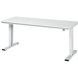 RAU elektrisch höhenverstellbarer Werktisch Serie adlatus 300, HxBxT 720-1.120 x 2.000 x 800 mm, melaminharzbeschichtete Arbeitsplatte