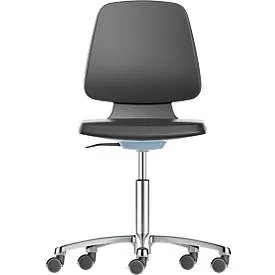 Arbeitsdrehstuhl Labsit, Kunstleder, Rollen, B 450 x T 420 x H 450 - 650 mm, blau