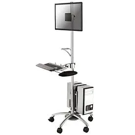 Neomounts, Neomounts PC-/Monitor-Rollwagen FPMA-MOBILE1800 1 Display(s) 25,4 cm (10) - 68,6 cm (27) Silber Neigbar, Schwenkbar
