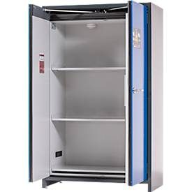 asecos®, asecos® Akku-Sicherheitsschrank Typ 90 für Lithium-Ionen-Batterien ION-PRO-STORE, HxBxT 1.953 x 1.193 x 615 mm, 3x isolierte Fachböden, 1x Bodenauffangwanne