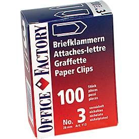 SMART OFFICE, SMART OFFICE B&uuml;roklammern Gr.5 115 vernickelt, 43mm 100 Stk.
