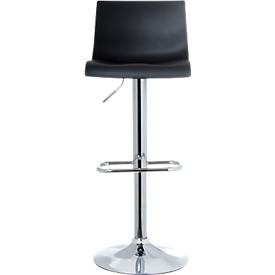 Paperflow, Paperflow Barhocker mit verstellbarem Sitz Sacramento Schwarz 2 Stück