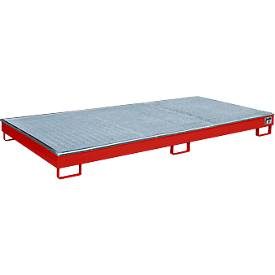 Bauer® Regal-Auffangwanne aus Stahl mit PE-Einsatz RW-GR 2700-1 PE, lackiert, Feuerrot