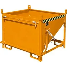 Bauer® Silobehälter mit Klappe, lackiert, Volumen 0,5 m³, RAL 2000 gelborange