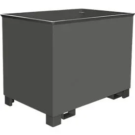 Behälter für Routenzüge Typ C 80, für Feststoffe, 3-fach stapelbar, Inhalt 0,8 m³, bis 1000 kg, mausgrau RAL 7005