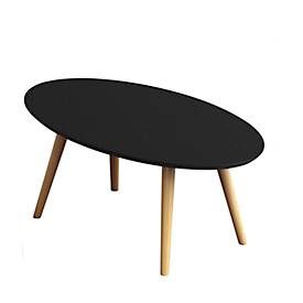 Paperflow, Paperflow Empfangstisch mit schwarz lackierter MDF-Platte und 4 Buche-Beinen Scandi 1150 x 600 x 350 mm