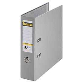 Bene, Bene No.1 Power Ordner A4 80 mm Grau 2 Ringe 291400 PP (Polypropylen) Glatt Hochformat