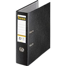Bene, Bene No.1 Power Ordner A4 80 mm Schwarz 2 Ringe 291400 PP (Polypropylen) Glatt Hochformat