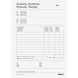 Biella, BIELLA Quittung COPY-BLOC D/F/I/E A5 514525.00 selbstdurchschreib. 50x2 Blatt
