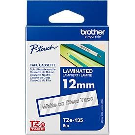 PTOUCH, PTOUCH Band, laminiert weiss/klar TZe-135 PT-1280VP 12 mm