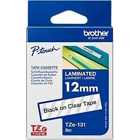 PTOUCH, PTOUCH Band, laminiert schwarz/klar TZe-131 PT-1280VP 12 mm