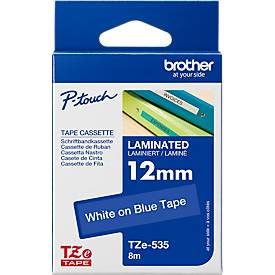 PTOUCH, PTOUCH Band, laminiert weiss/blau TZe-535 PT-1280VP 12 mm