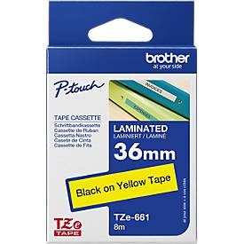 PTOUCH, PTOUCH Band, laminiert schwarz/gelb TZe-661 PT-3600 36 mm